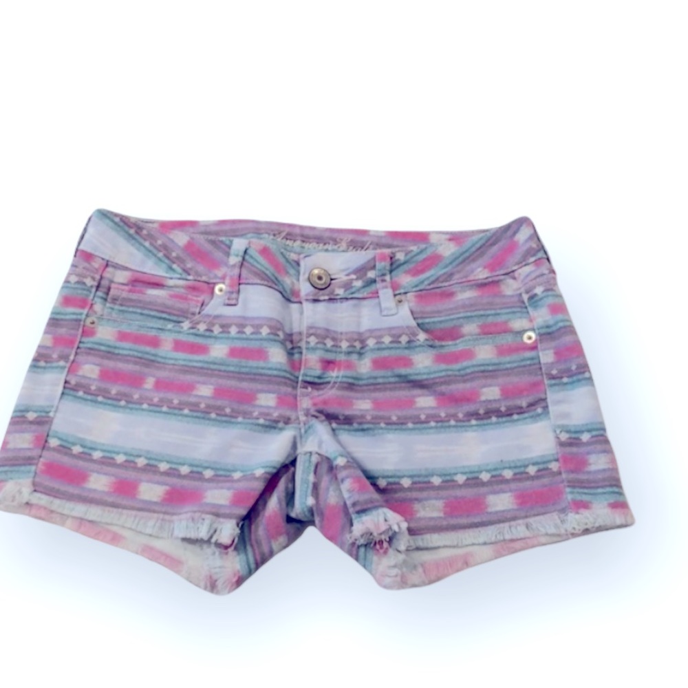 American Eagle tribal print Aztec frayed hem shorts size 4